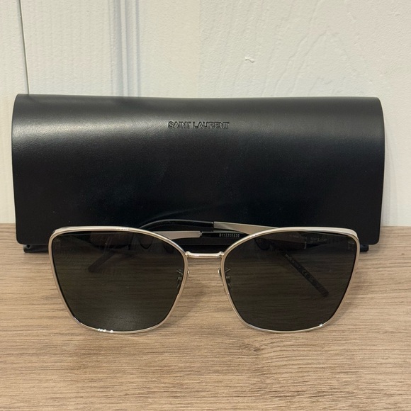 Saint Laurent SL M98 - 004 Silver AuthenticMade in Italy